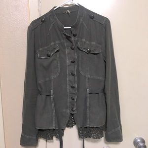 Free People “Emilia” Jacket Bitter Olive